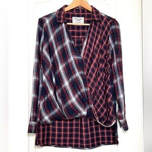 Abercrombie & Fitch Plaid Flannel Shirt, Size S Oversized Lumberjack Grunge Y2K